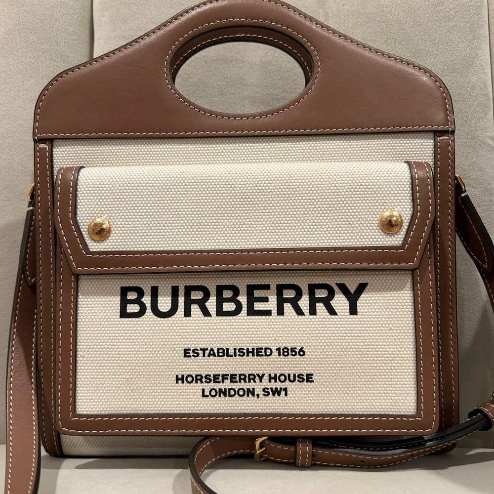 Burberry Brown and Cream Handbag